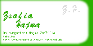 zsofia hajma business card